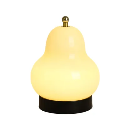 Cute Glass Pear Shape Bedside Lamp Direct Wired Electric Image - 7
