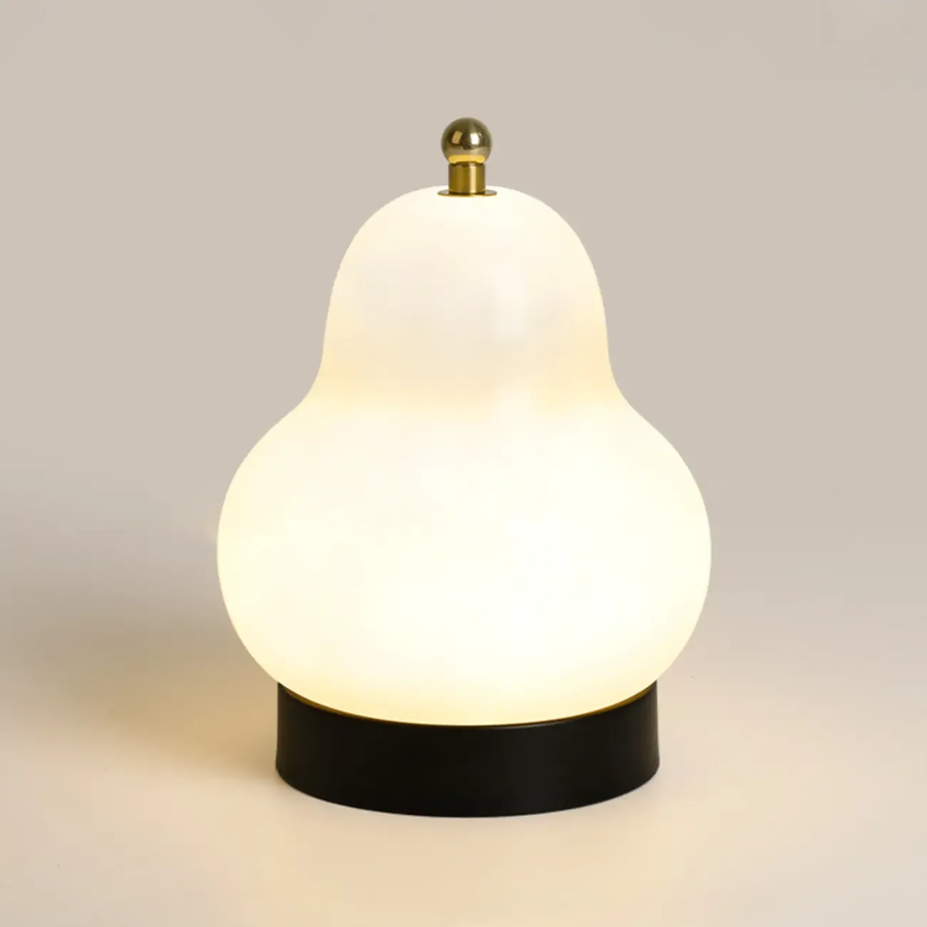 Cute Glass Pear Shape Bedside Lamp Direct Wired Electric Image - 10