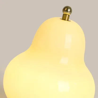 Cute Glass Pear Shape Bedside Lamp Direct Wired Electric Image - 12