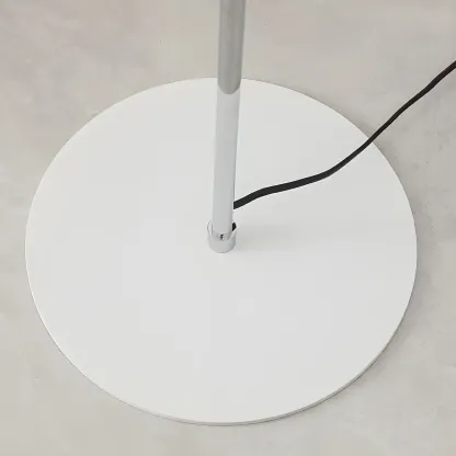 Minimalistic Geometric Off-White Metal Table Lamp for Bedroom Image - 7