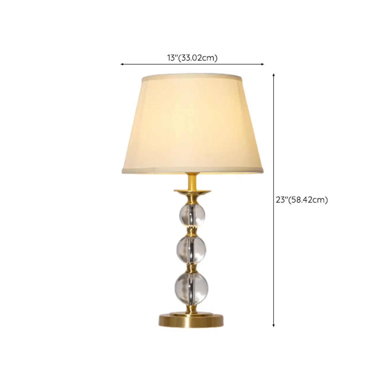 Geometric Crystal Gold Metal Table Lamp for Bedroom #size