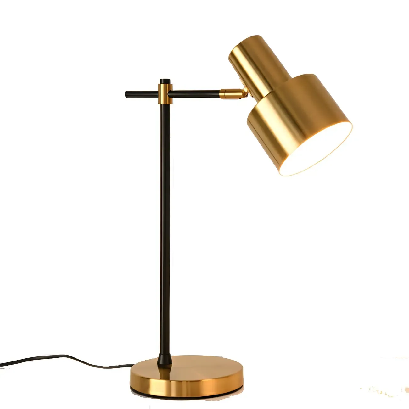 Gold Geometric Table Lamp Plug In Electric for Living Room Image - 5