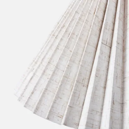 Vintage Wooden Pleated Shade Table Lamp for Bedroom Image - 4