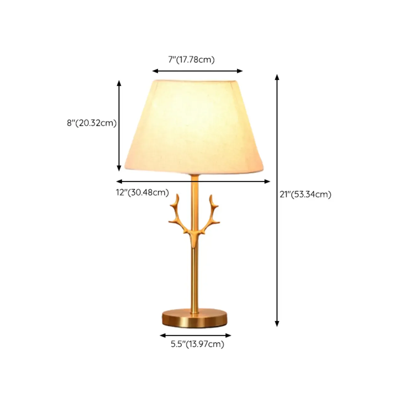 Modern Gold Metal Geometric Table Lamp for Residential #size