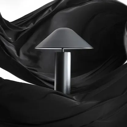 Modern Aluminum Cone Table Lamp for Bedroom Image - 3