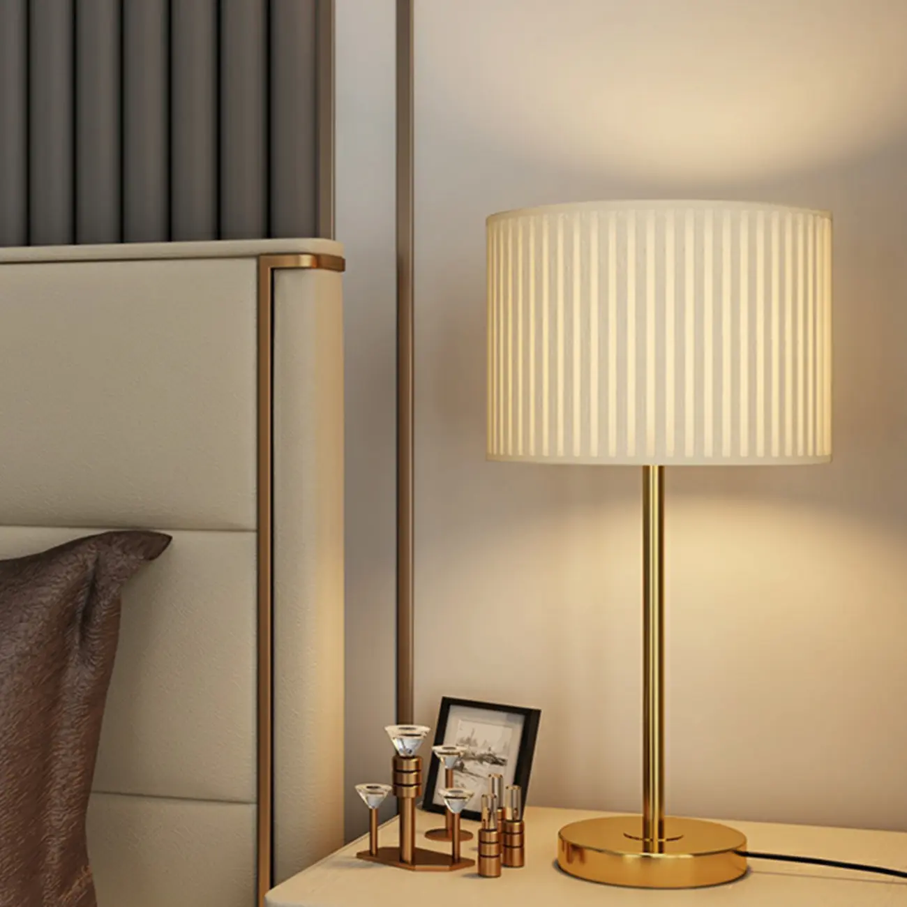 Contemporary Geometric Metal Table Lamp for Home Image - 2 | homeyfad