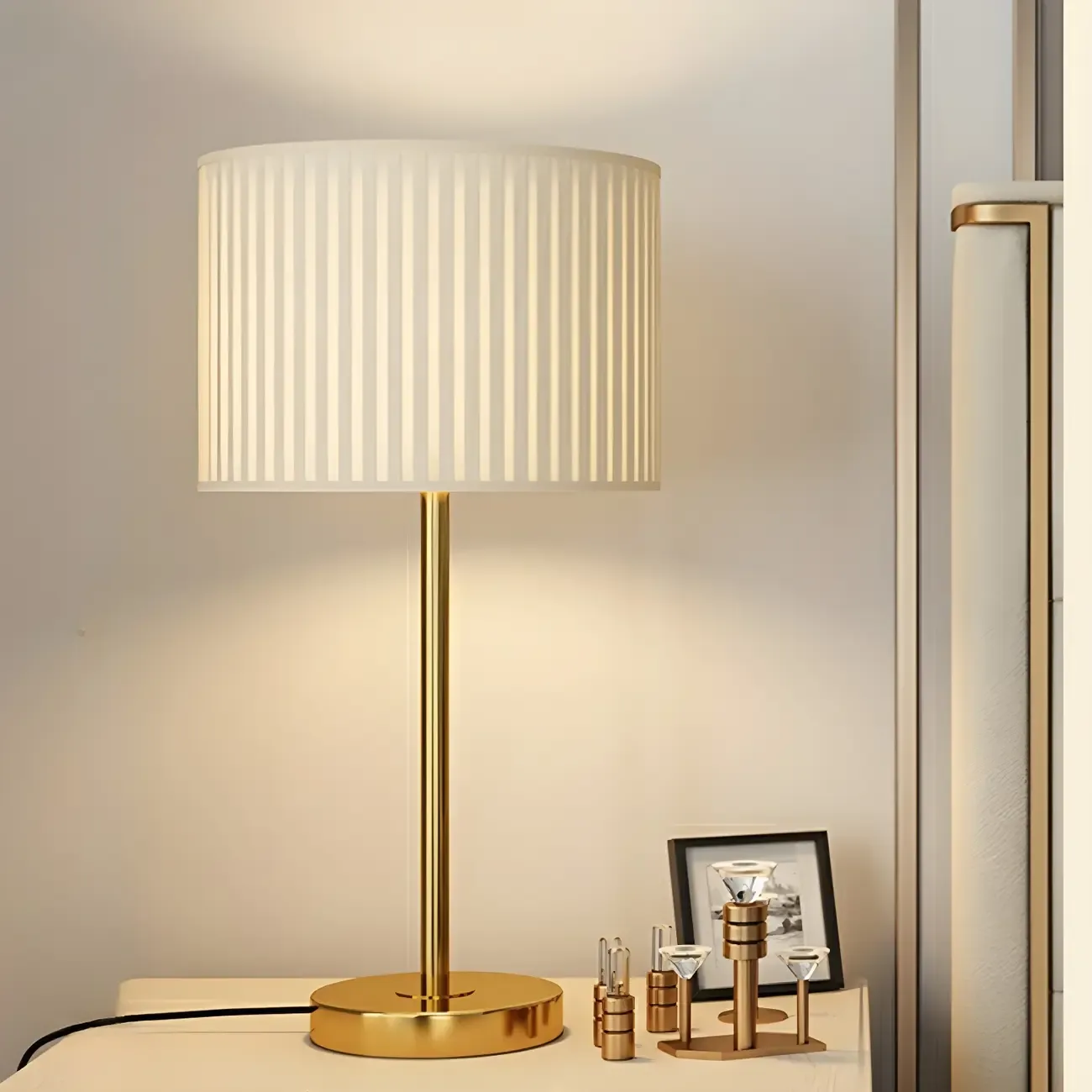 Contemporary Geometric Metal Table Lamp for Home Image - 4