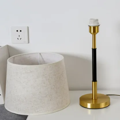 Modern Geometric Gold Table Lamp for Living Room Image - 14