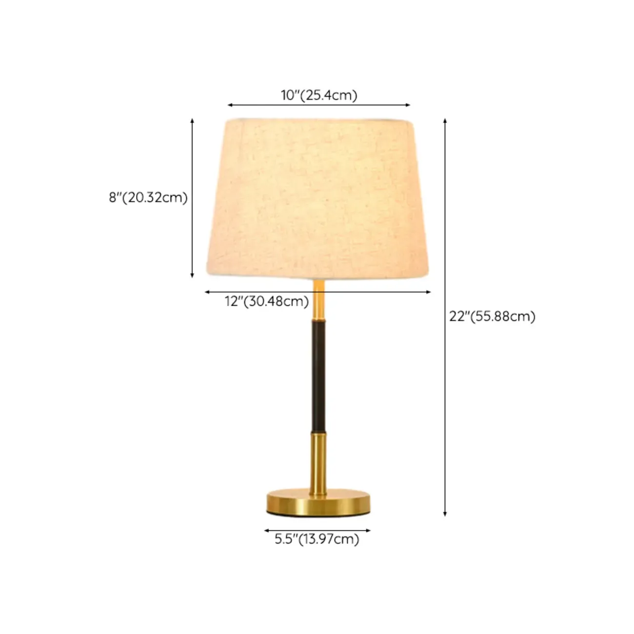 Modern Geometric Gold Table Lamp for Living Room #size