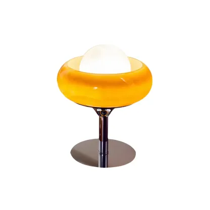 Simple Orange Globe Glass Table Lamp for Residential Image - 5
