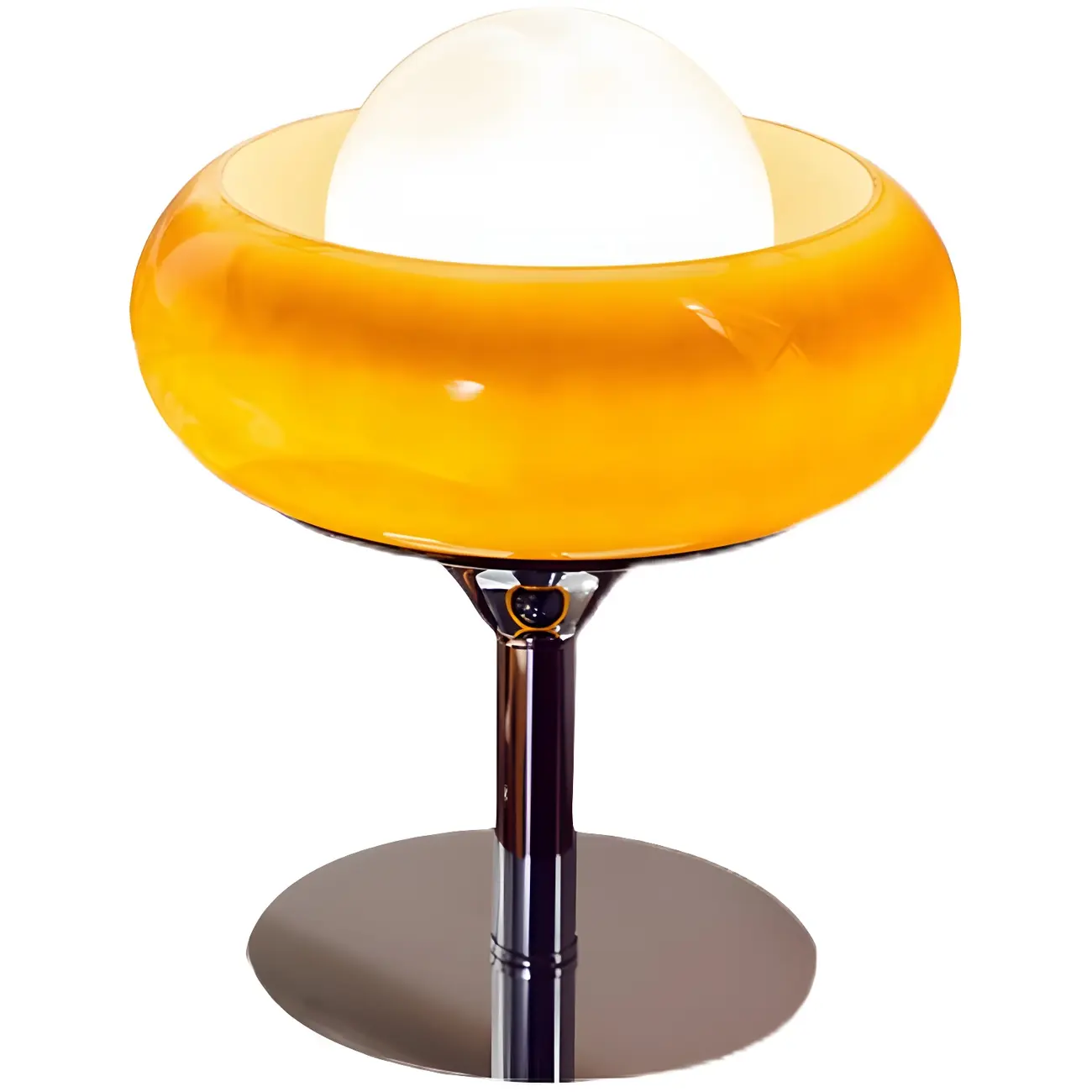 Simple Orange Globe Glass Table Lamp for Residential Image - 6 | homeyfad