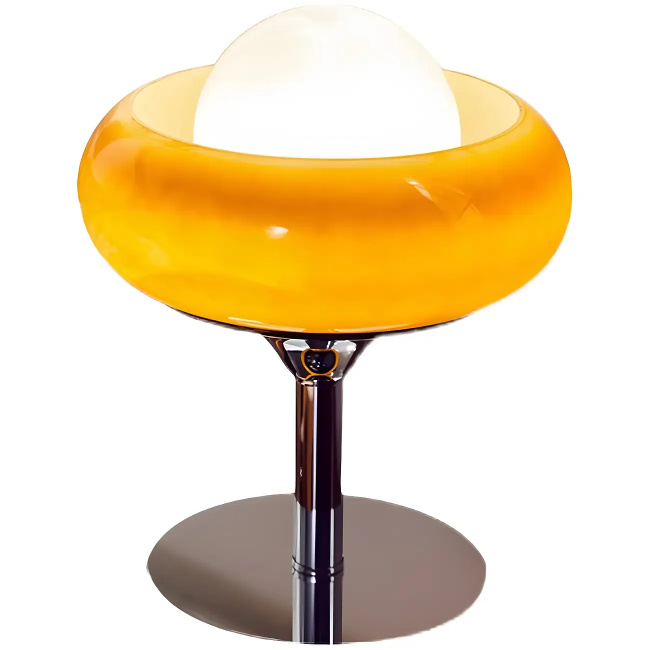 Simple Orange Globe Glass Table Lamp for Residential Image - 6
