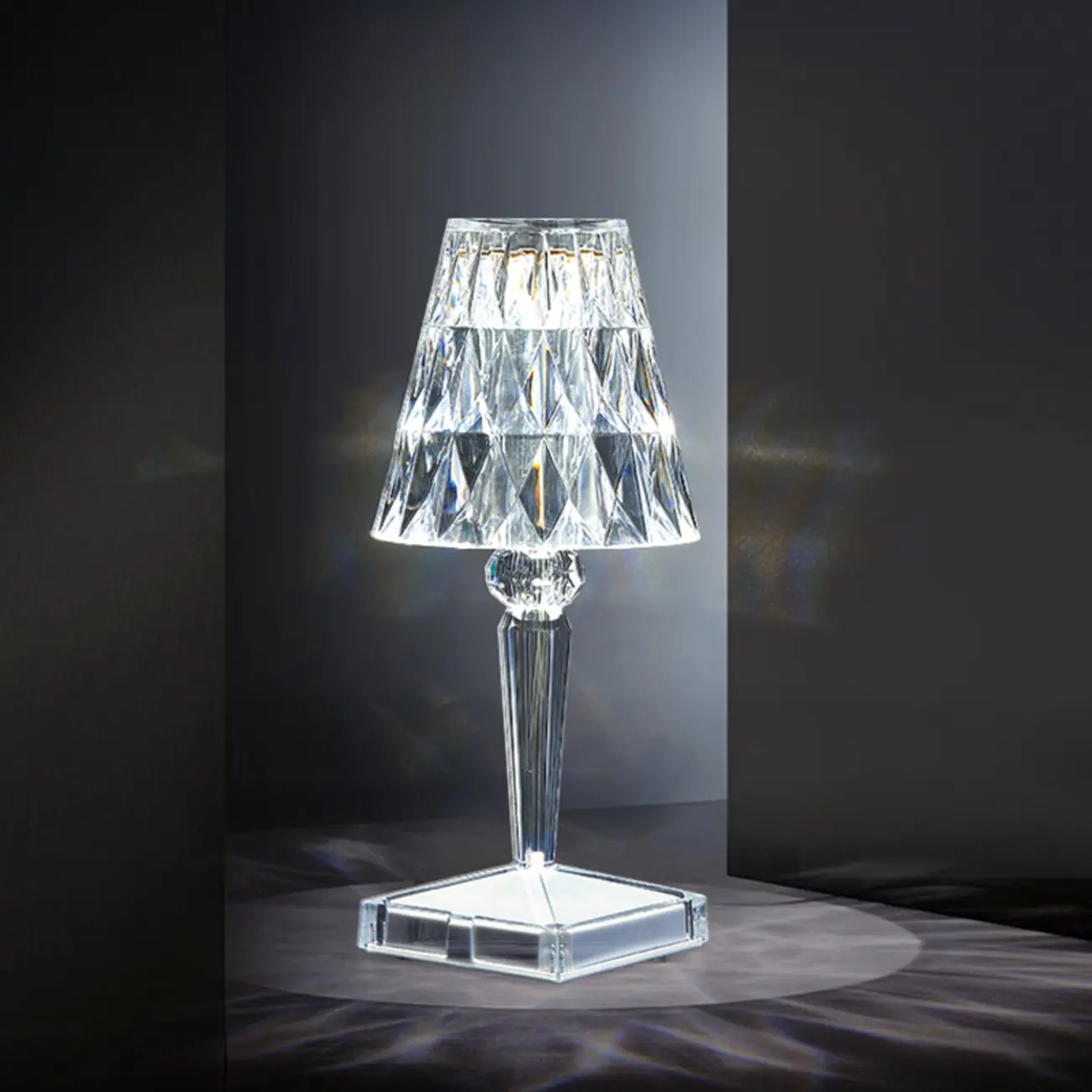 Glamorous Rechargeable Acrylic Table Lamp for Bedroom Image - 3 | homeyfad
