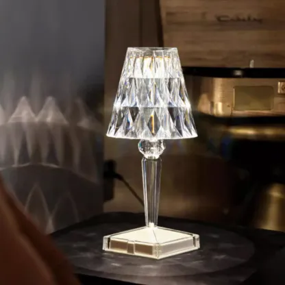 Glamorous Rechargeable Acrylic Table Lamp for Bedroom Image - 4