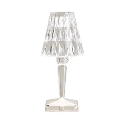 Glamorous Rechargeable Acrylic Table Lamp for Bedroom Image - 5