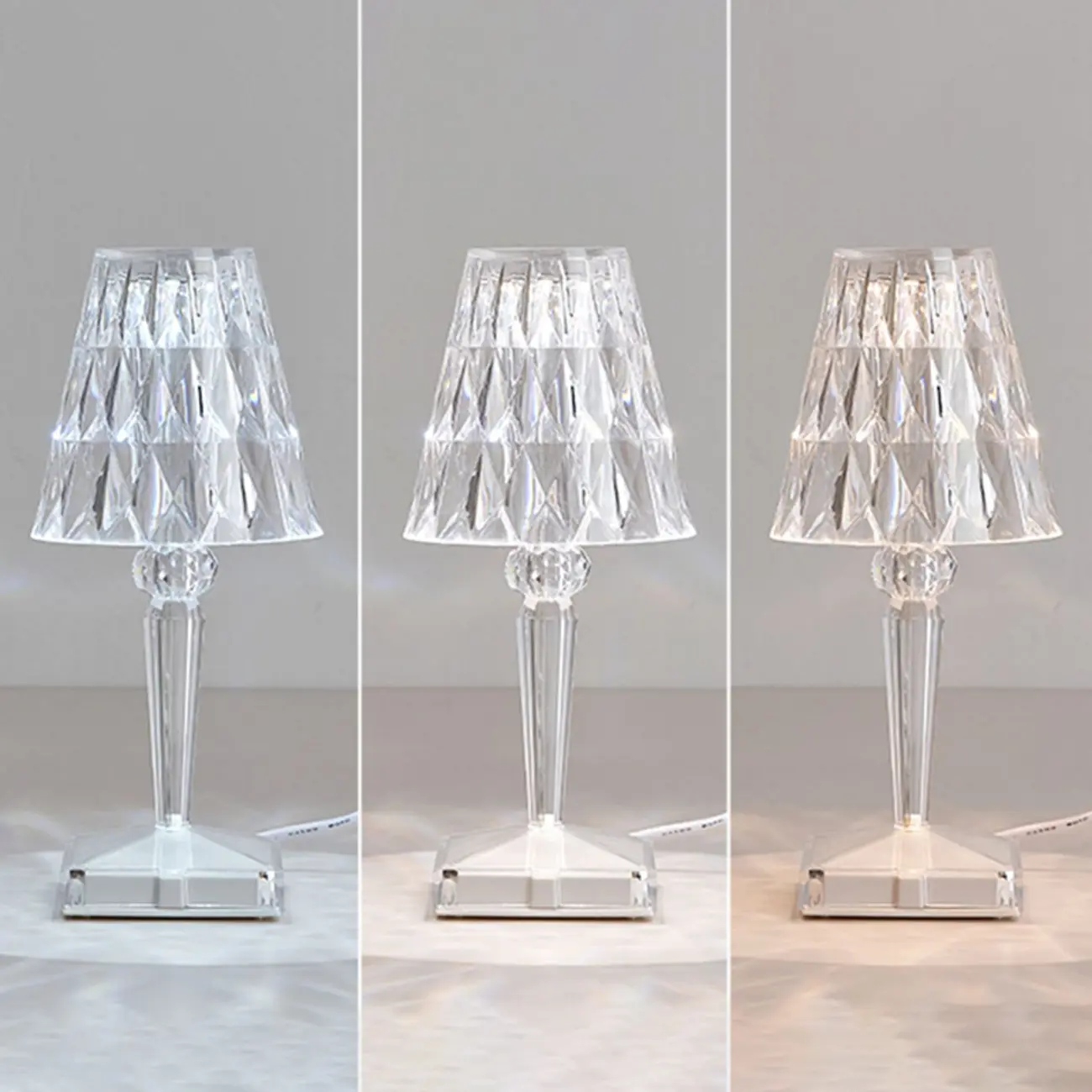 Glamorous Rechargeable Acrylic Table Lamp for Bedroom Image - 6 | homeyfad