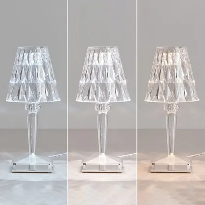 Glamorous Rechargeable Acrylic Table Lamp for Bedroom Image - 6