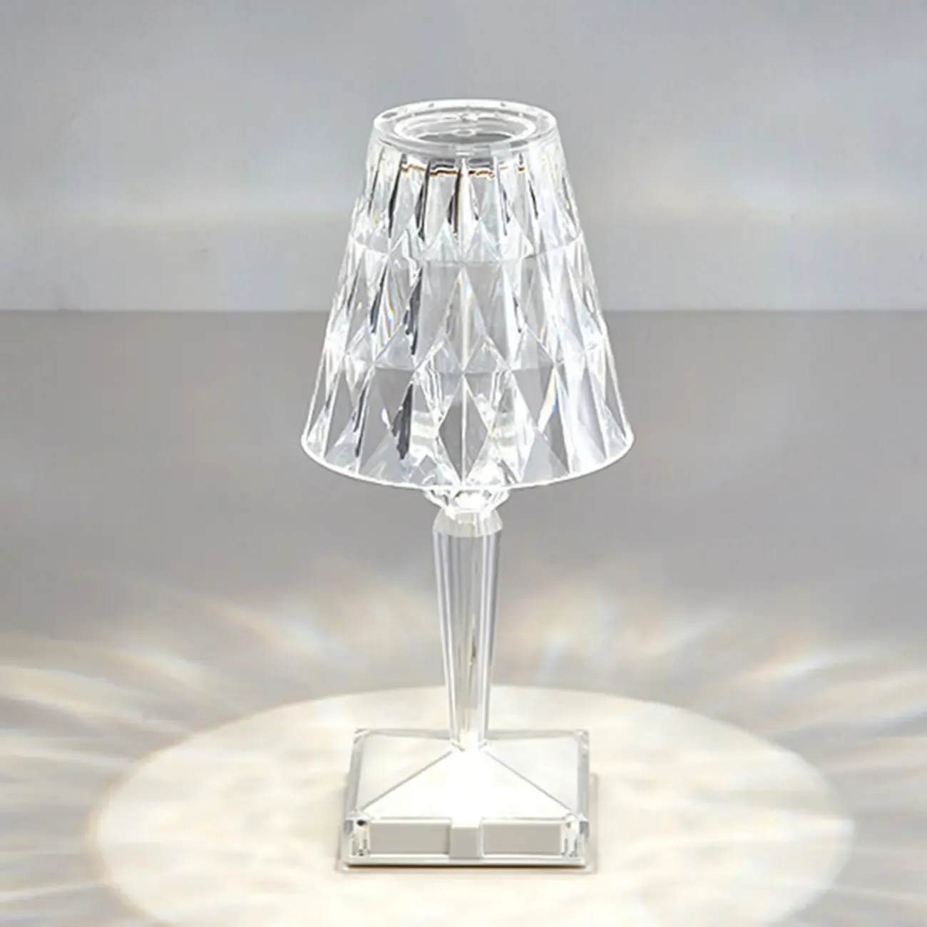 Glamorous Rechargeable Acrylic Table Lamp for Bedroom Image - 7