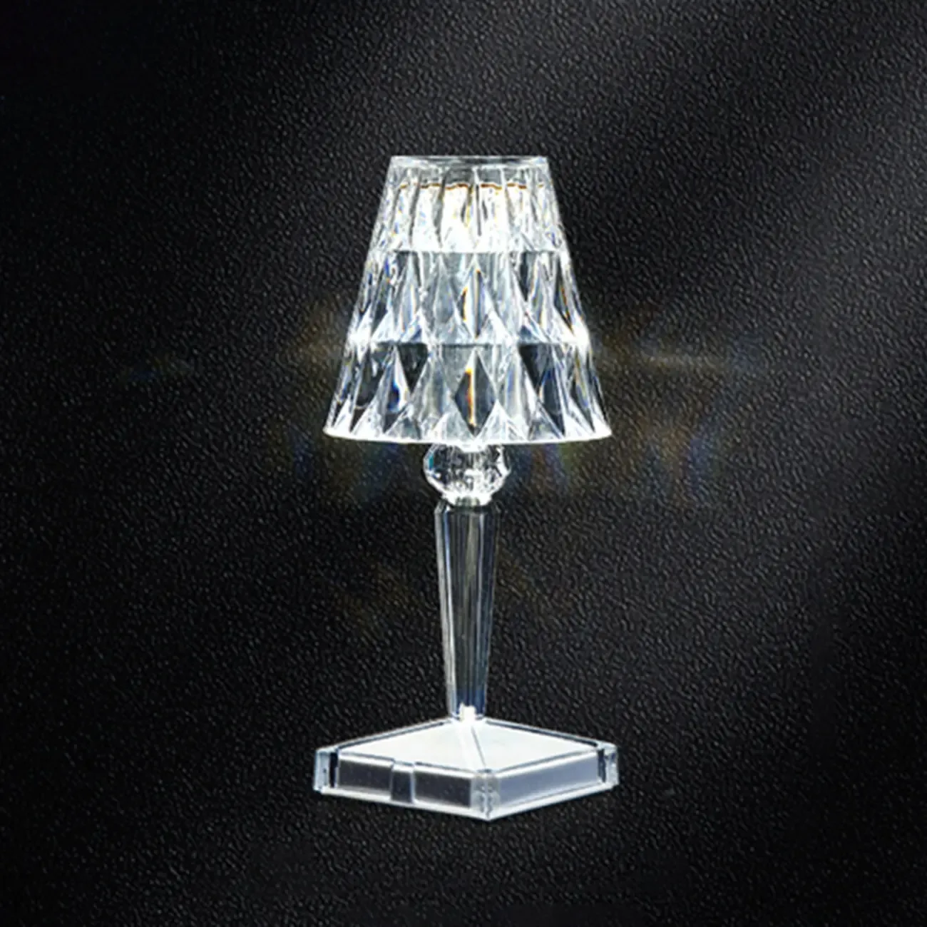 Glamorous Rechargeable Acrylic Table Lamp for Bedroom Image - 8