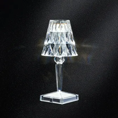 Glamorous Rechargeable Acrylic Table Lamp for Bedroom Image - 8