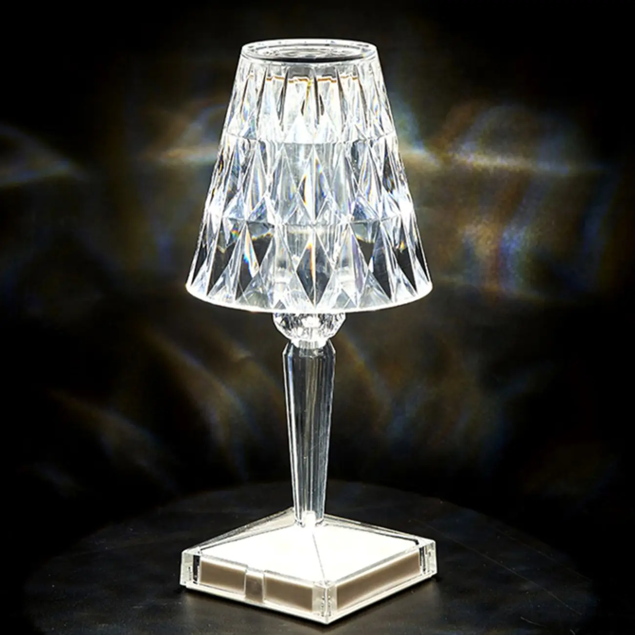 Glamorous Rechargeable Acrylic Table Lamp for Bedroom Image - 9 | homeyfad