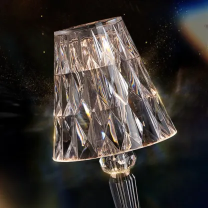Glamorous Rechargeable Acrylic Table Lamp for Bedroom Image - 11