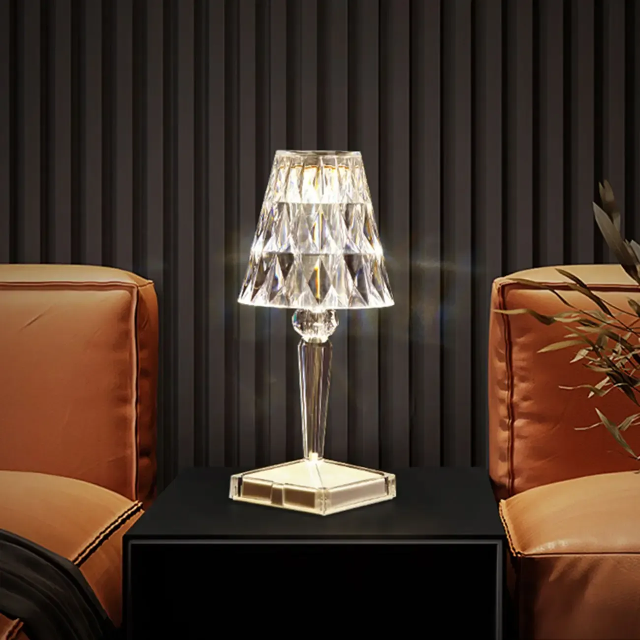 Glamorous Rechargeable Acrylic Table Lamp for Bedroom Image - 14