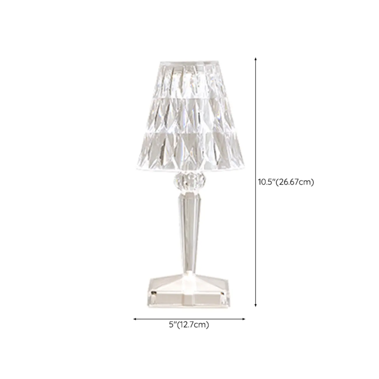 Glamorous Rechargeable Acrylic Table Lamp for Bedroom #size