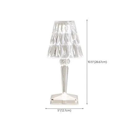 Glamorous Rechargeable Acrylic Table Lamp for Bedroom #size