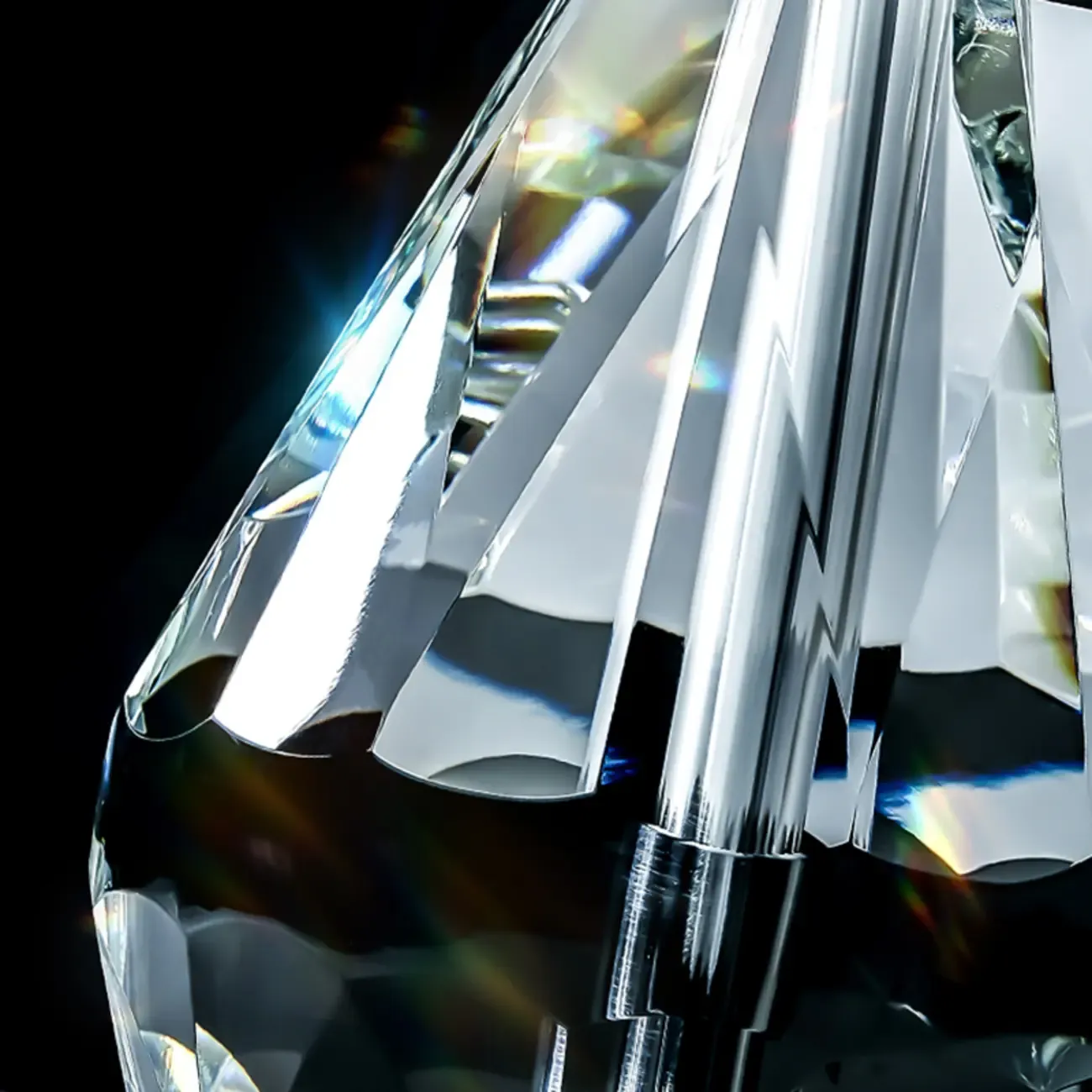 Glamorous Crystal Table Lamp with Geometric Shade for Home Image - 6