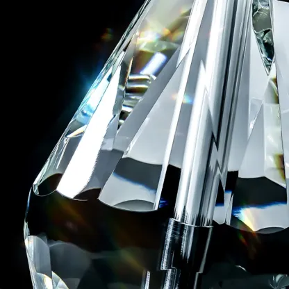 Glamorous Crystal Table Lamp with Geometric Shade for Home Image - 6