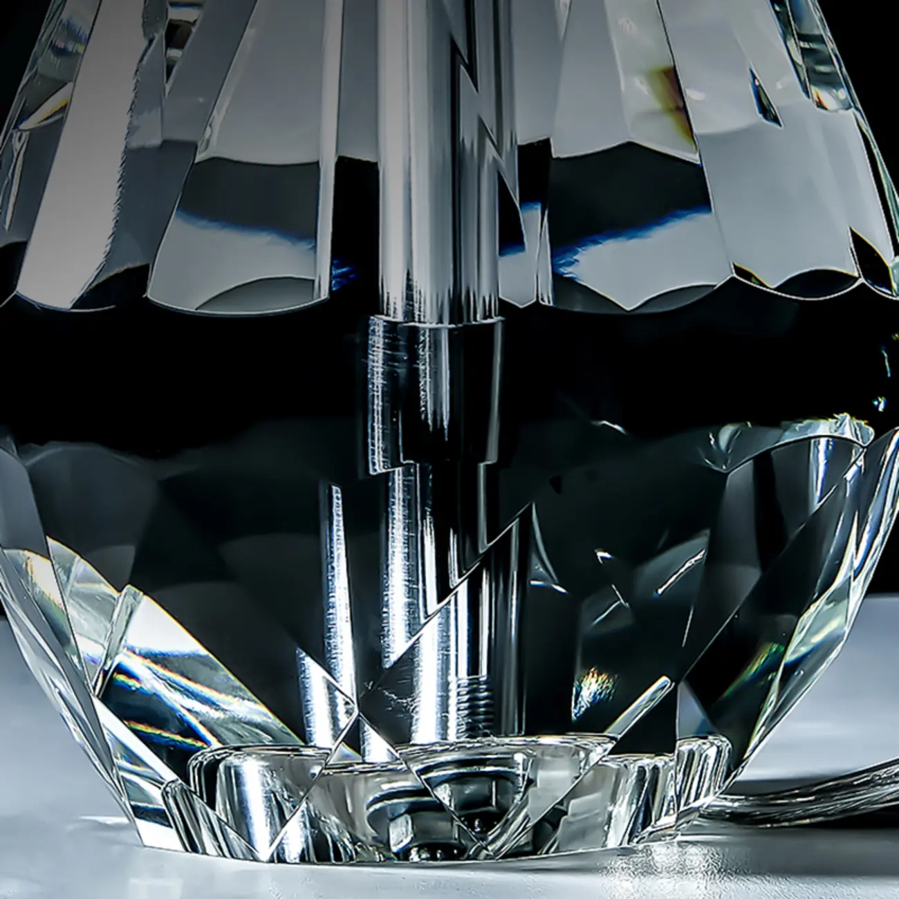 Glamorous Crystal Table Lamp with Geometric Shade for Home Image - 8 | homeyfad