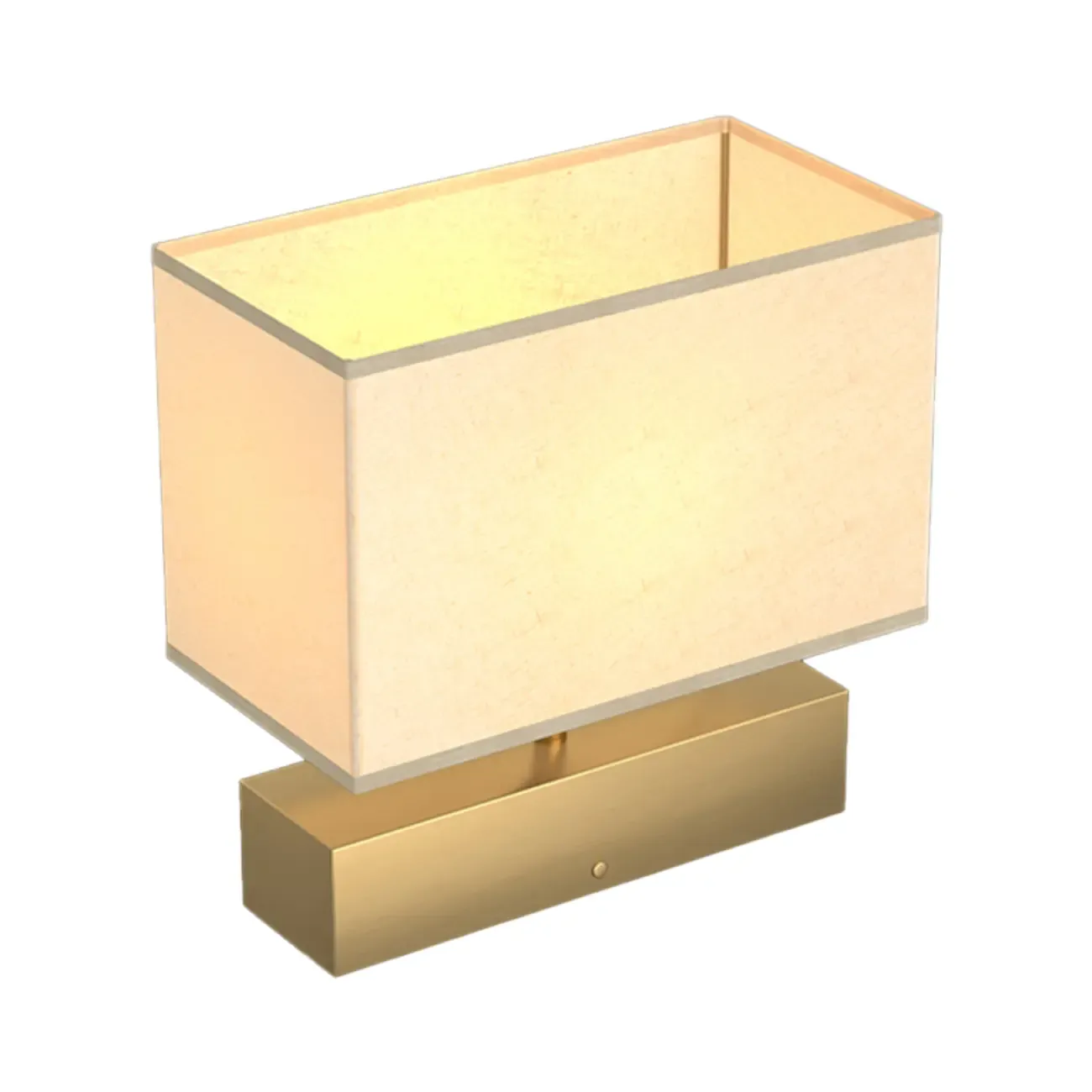 Modern Rectangle Gold Metal Table Lamp for Bedroom Image - 5