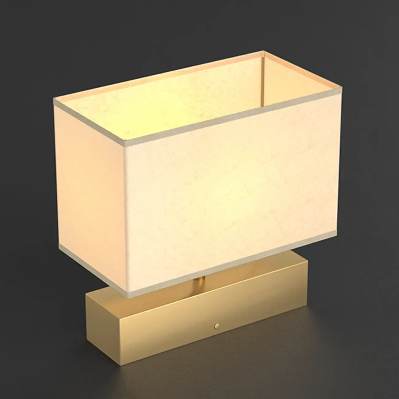 Modern Rectangle Gold Metal Table Lamp for Bedroom Image - 6