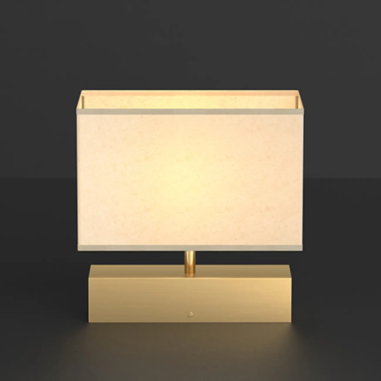 Modern Rectangle Gold Metal Table Lamp for Bedroom Image - 7 | homeyfad