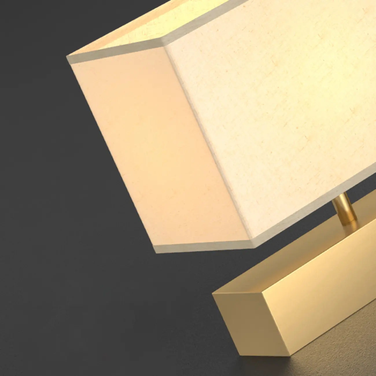 Modern Rectangle Gold Metal Table Lamp for Bedroom Image - 9 | homeyfad