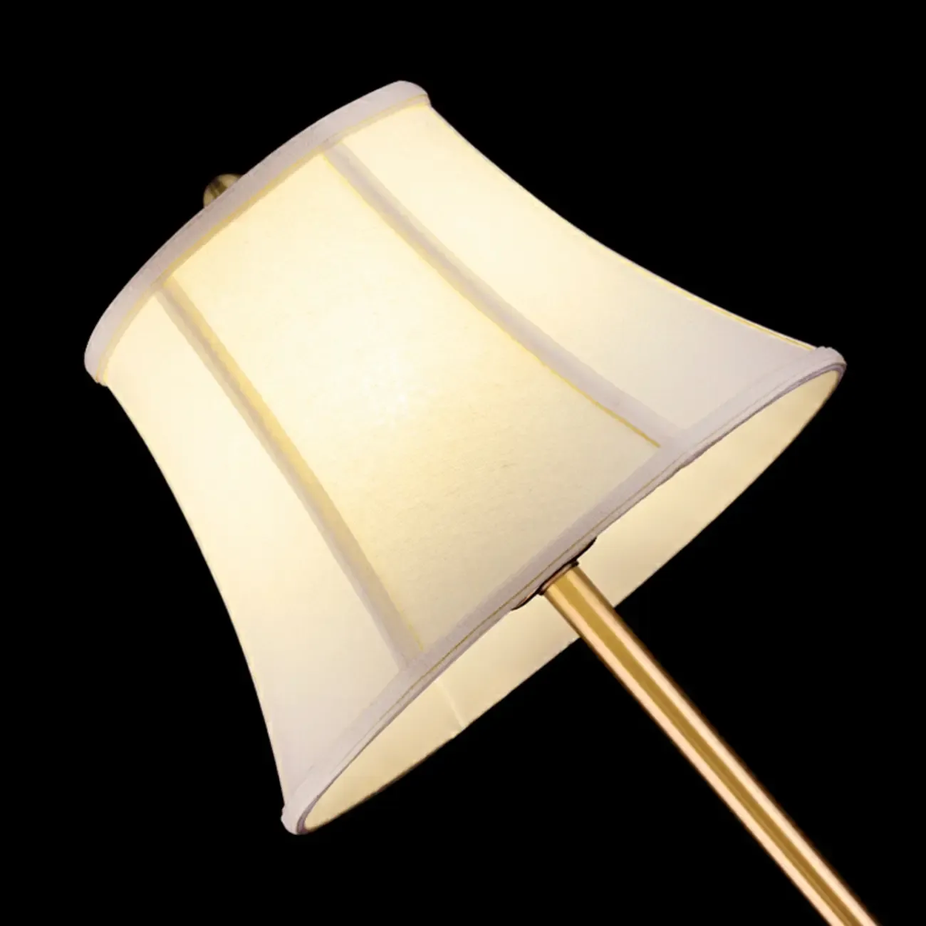 Classic White Geomatic Shade Golden Table Lamp for Bedroom Image - 7