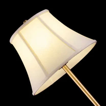 Classic White Geomatic Shade Golden Table Lamp for Bedroom Image - 7