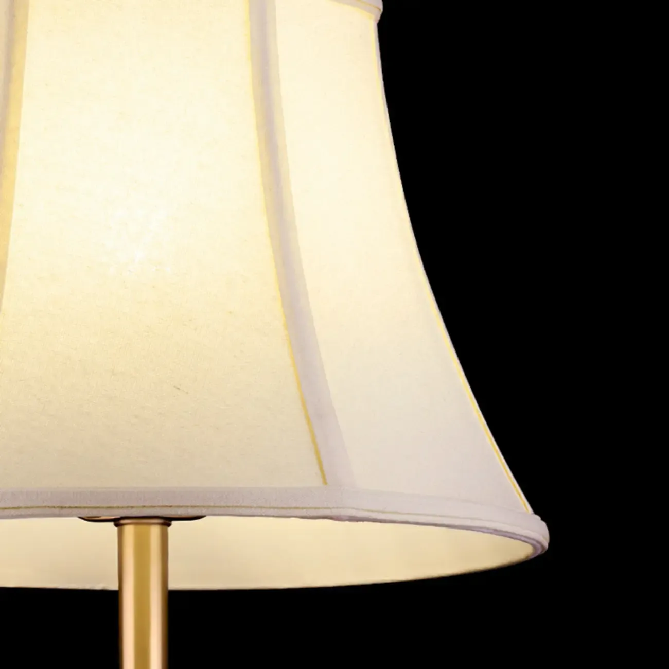 Classic White Geomatic Shade Golden Table Lamp for Bedroom Image - 9