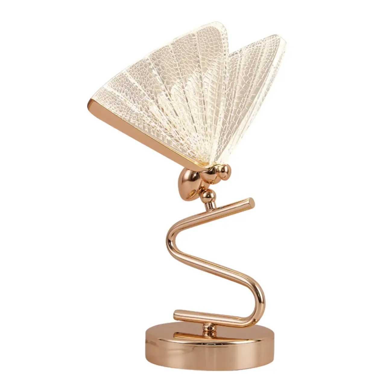 Glamorous Acrylic Butterfly Shape Gold Table Lamp for Residential Image - 2