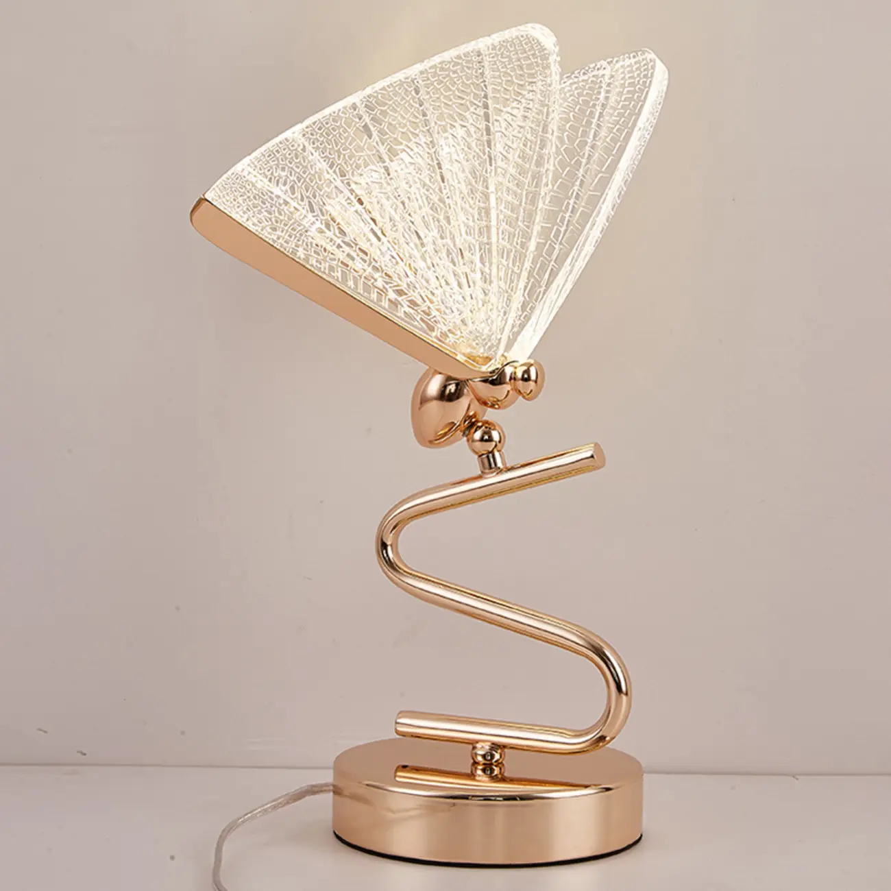Glamorous Acrylic Butterfly Shape Gold Table Lamp for Residential Image - 5 | homeyfad