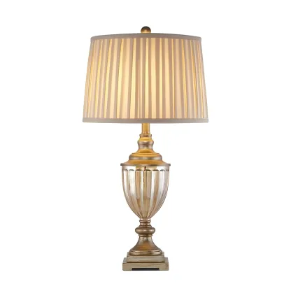 Classic Geometric Shade Gold Table Lamp for Residential Image - 5
