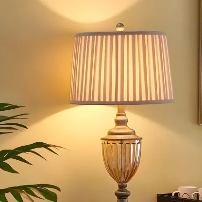 Classic Geometric Shade Gold Table Lamp for Residential Image - 6