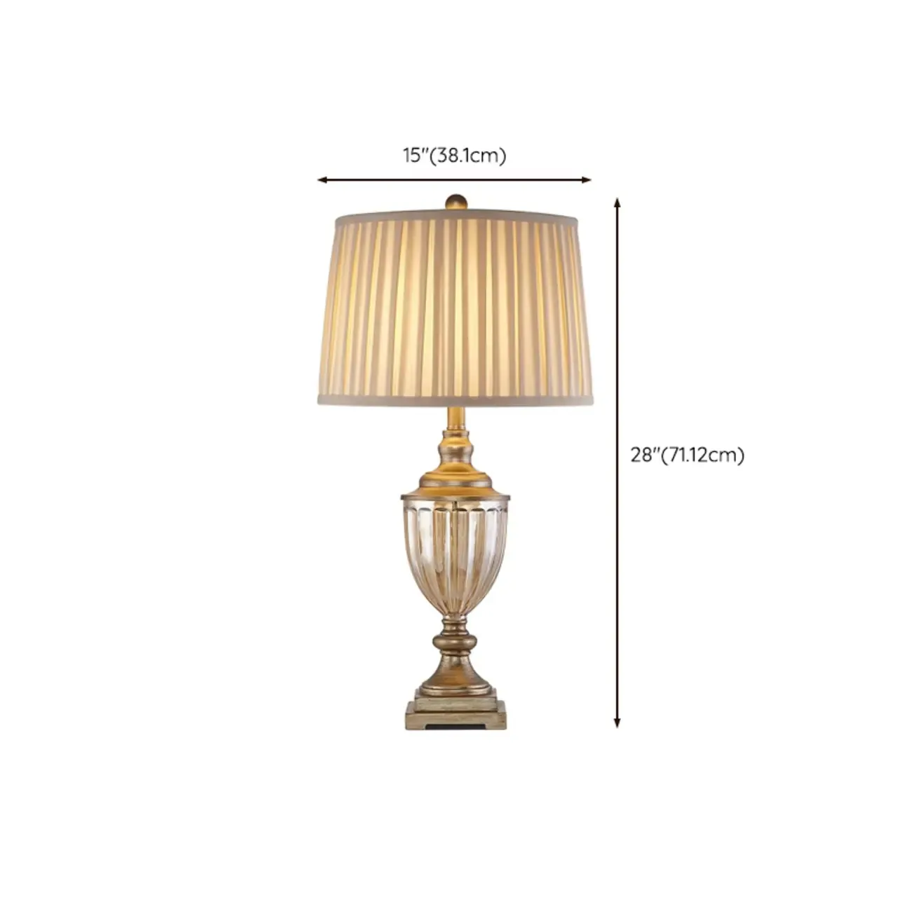 Classic Geometric Shade Gold Table Lamp for Residential #size