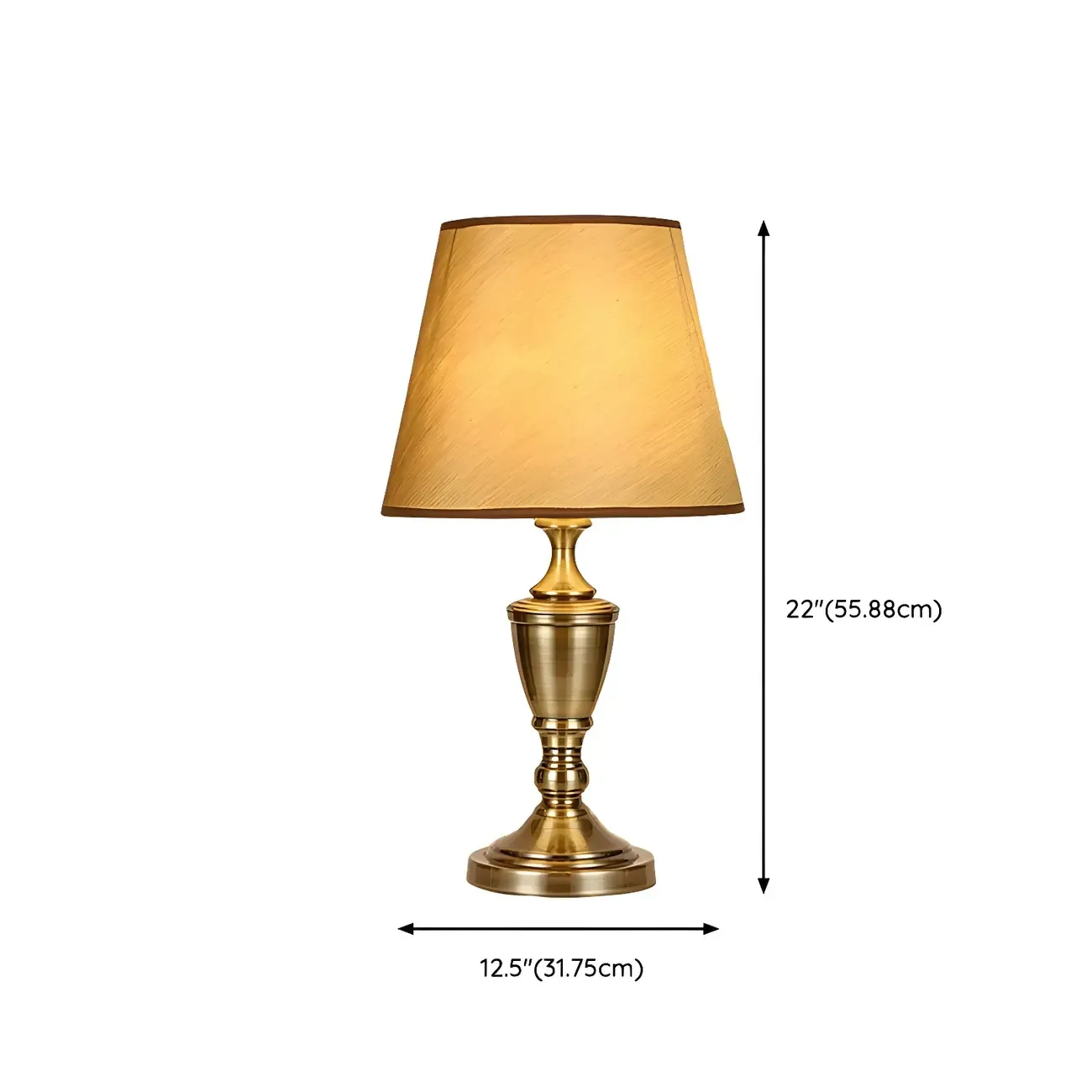 Luxury Brass Geometric Table Lamp Plug In Electric for Bedroom #size