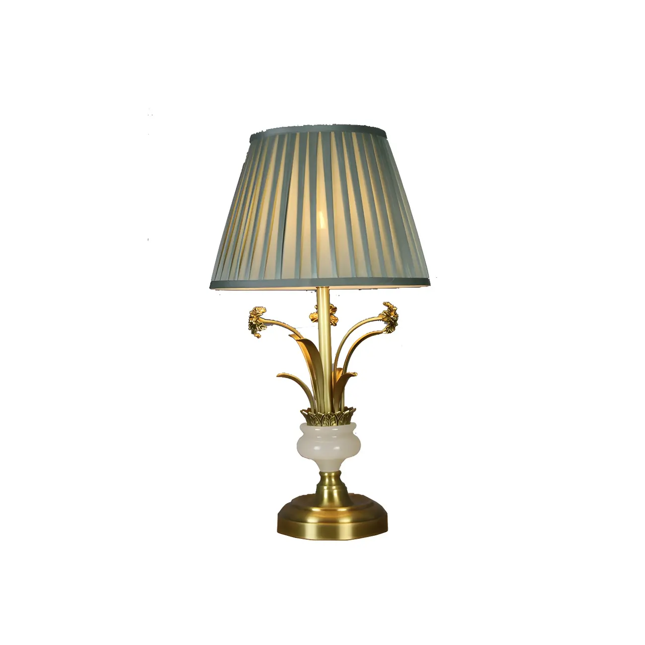 Classic Gold Geometric Table Lamp Plug In Electric for Bedroom Image - 5 | homeyfad