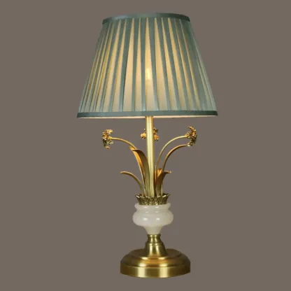 Classic Gold Geometric Table Lamp Plug In Electric for Bedroom Image - 6