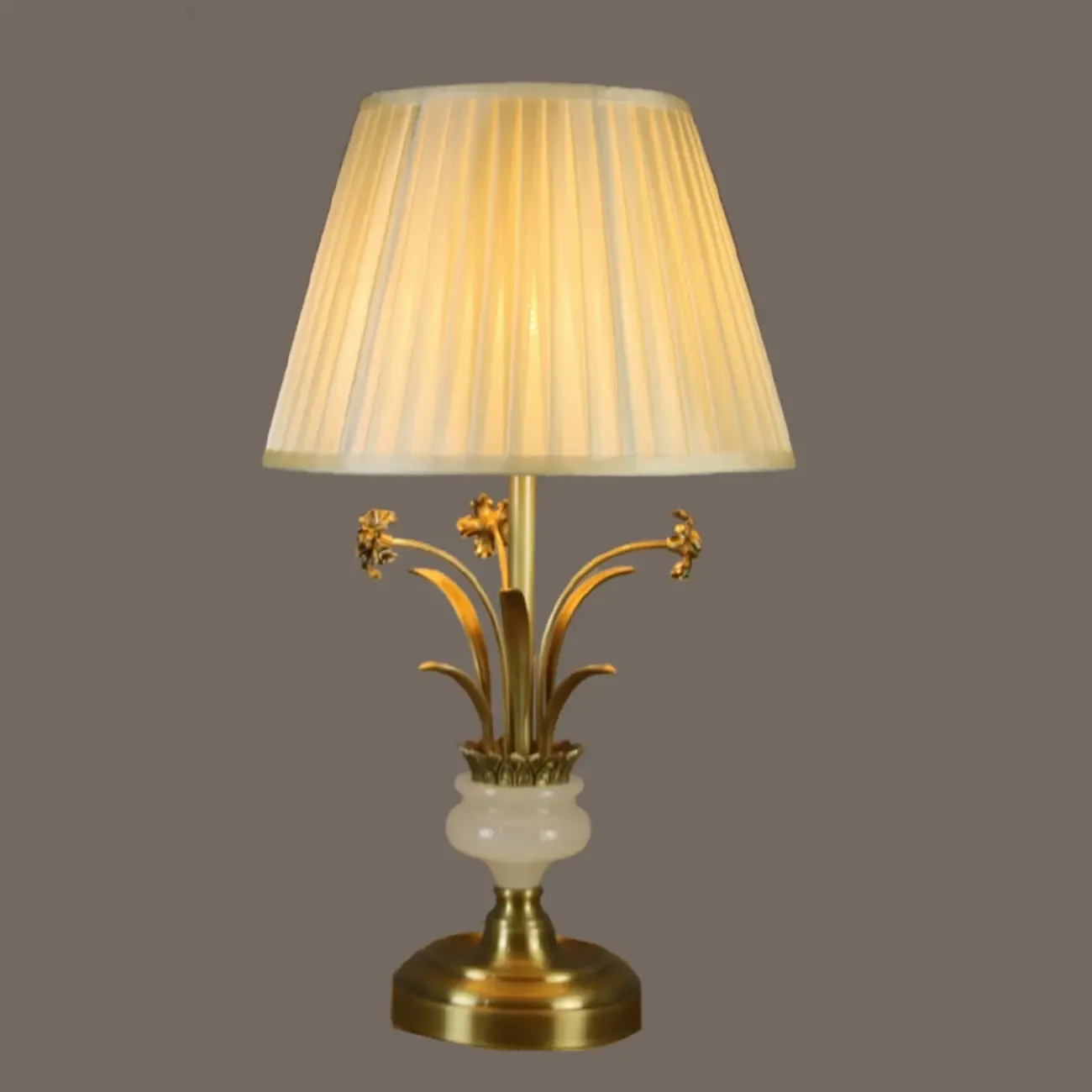 Classic Gold Geometric Table Lamp Plug In Electric for Bedroom Image - 7