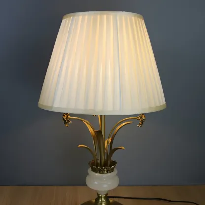 Classic Gold Geometric Table Lamp Plug In Electric for Bedroom Image - 13