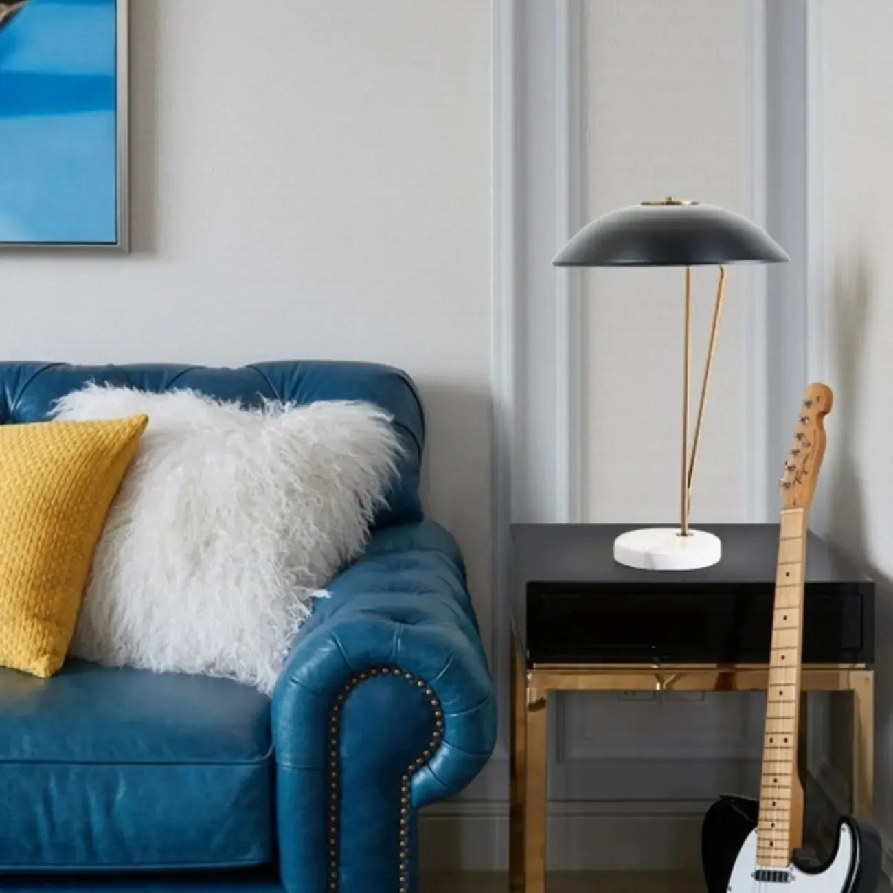 Minimalistic Black Iron Dome Table Lamp for Bedroom Image - 2